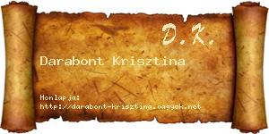 Darabont Krisztina névjegykártya